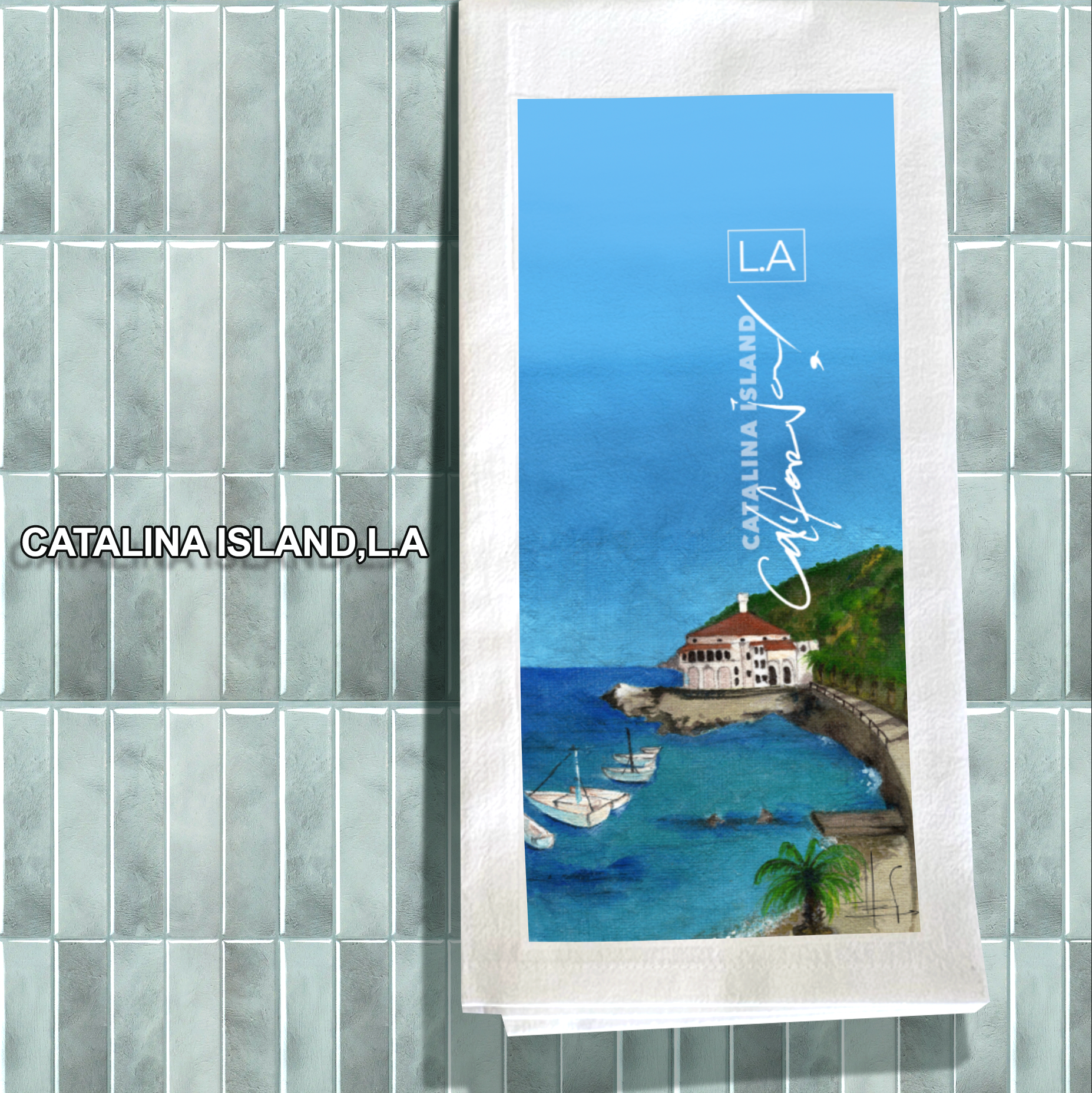 California Art Landscape Kitchen Towel