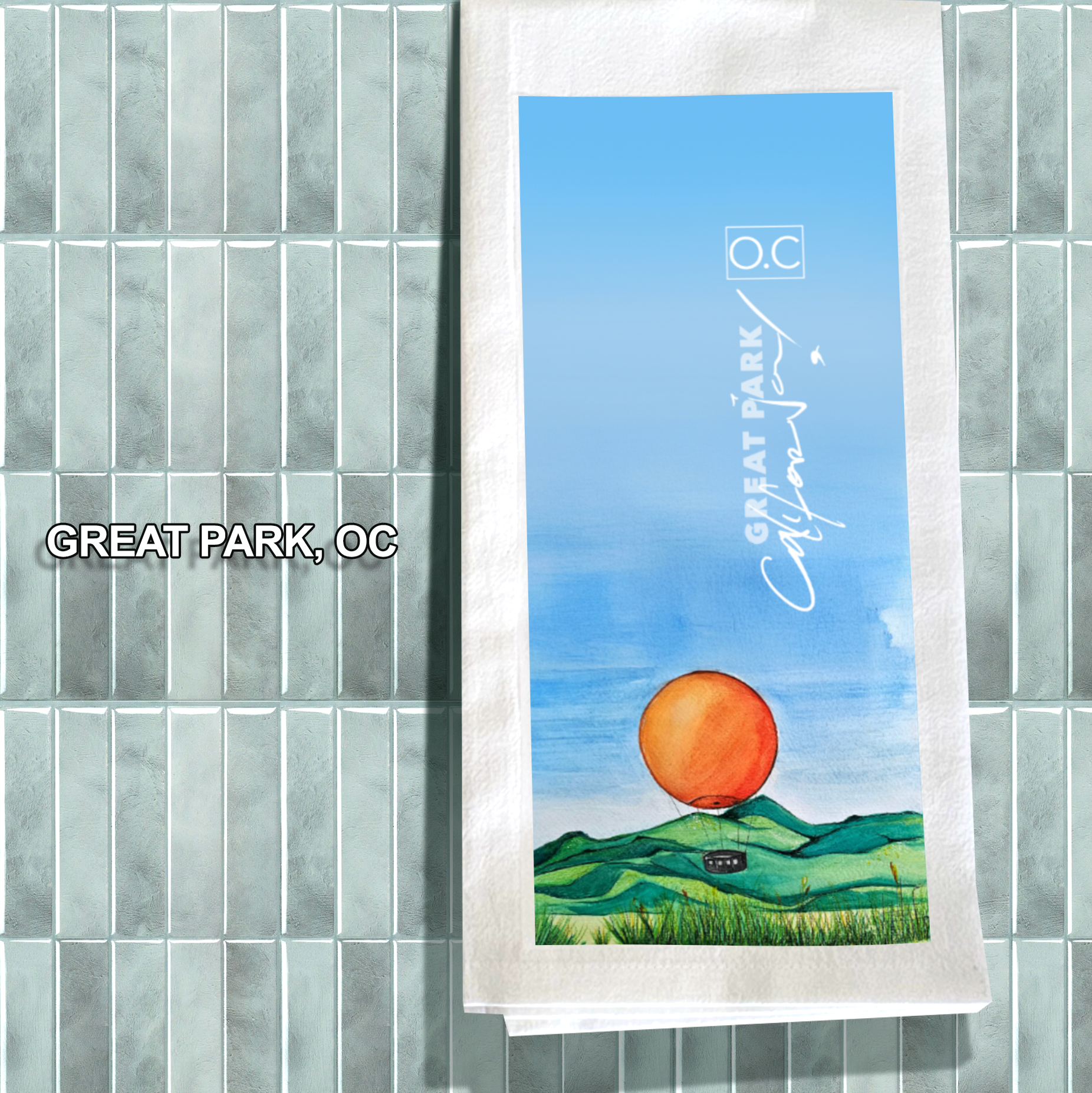 California Art Landscape Kitchen Towel